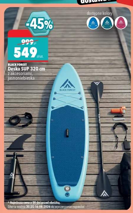 Deska SUP Black Forest 320 cm z akcesoriami jasnoniebieska