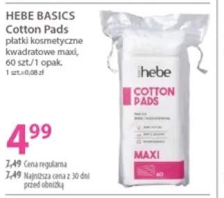 Płatki kosmetyczne kwadratowe Hebe Basics Cotton Pads Maxi