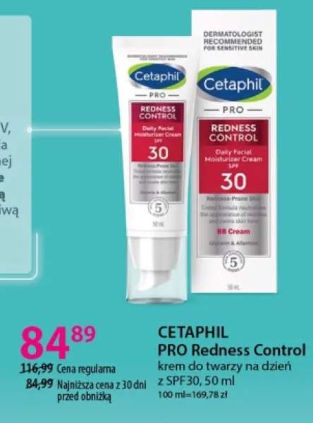 Krem do twarzy Cetaphil PRO Redness Control na dzień z SPF30