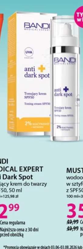Tonujący krem do twarzy BANDI MEDICAL EXPERT Anti Dark Spot SPF50