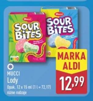 Lody Sour Bites Apple Peach & Raspberry Mucci 12-pak +1 wariant