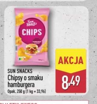 Chipsy o smaku hamburgera Sun Snacks