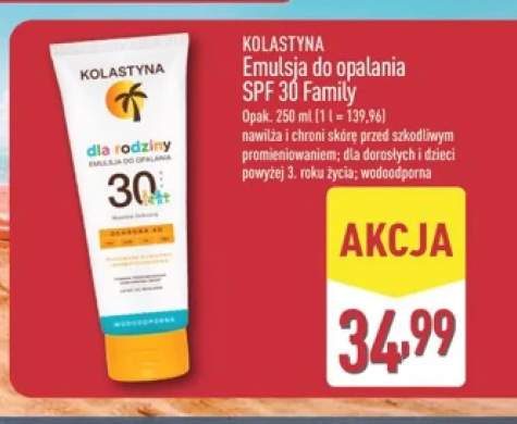 Emulsja do opalania SPF 30 Family Kolastyna
