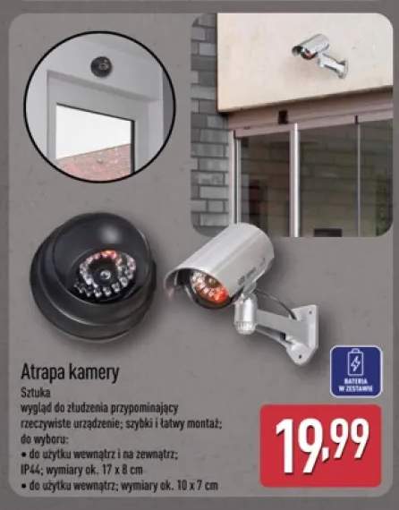 Atrapa kamery do użytku wewnątrz i na zewnątrz +1 wariant
