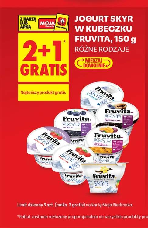 Jogurt typu islandzkiego Skyr naturalny Fruvita +6 wariantów