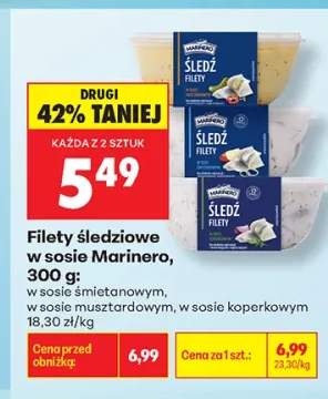 Filety śledziowe w sosie śmietanowym Marinero +2 warianty