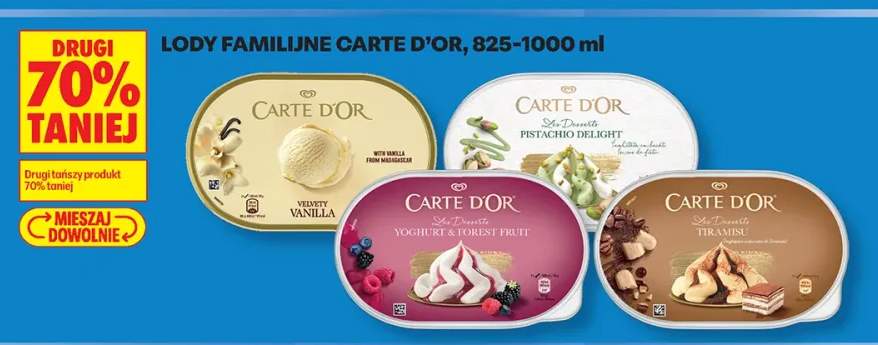 Lody familijne Carte D'Or Velvety Vanilla +3 warianty