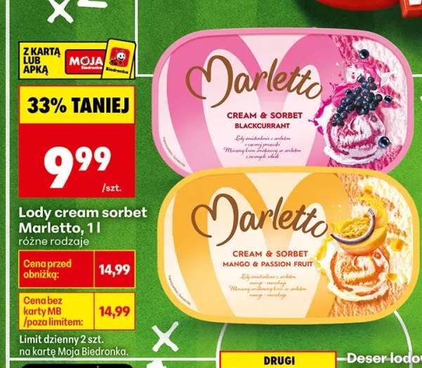 Lody Cream & Sorbet Marletto Mango & Passion Fruit +1 wariant