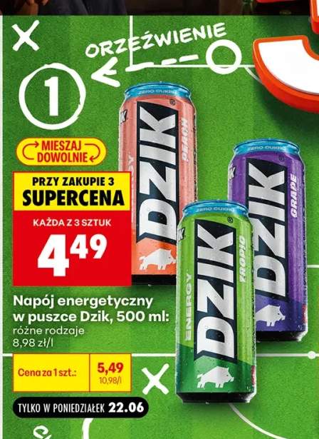 Napój energetyczny Dzik Peach +2 warianty