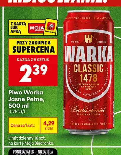 Piwo Warka Jasne Pełne