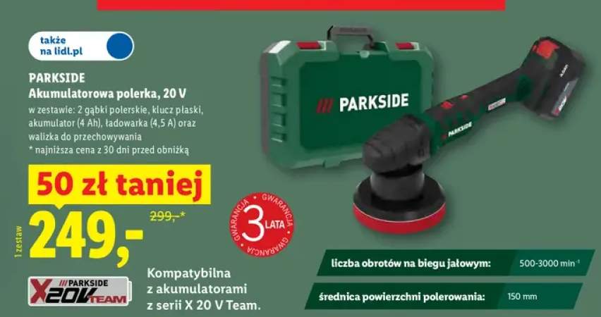 Akumulatorowa polerka Parkside