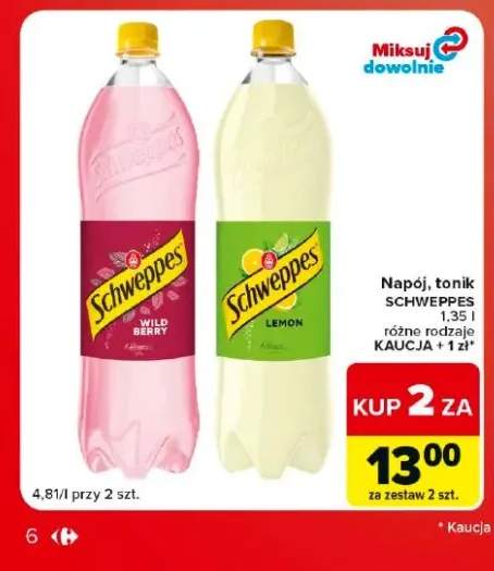 Napój Schweppes Lemon +1 wariant
