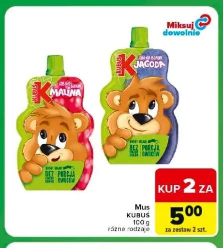 Mus jabłko banan jagoda Kubuś +1 wariant