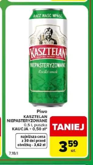 Piwo Kasztelan Niepasteryzowane