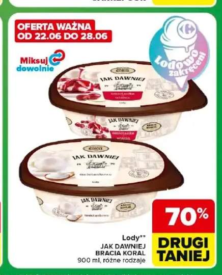 Lody śmietanka wiśnia Jak Dawniej Bracia Koral +1 wariant