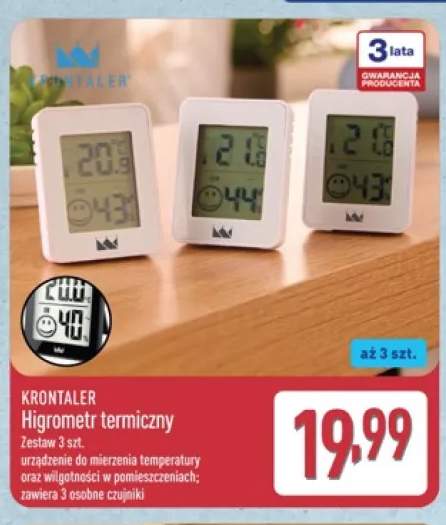 Higrometr termiczny Kronaler 3-pak