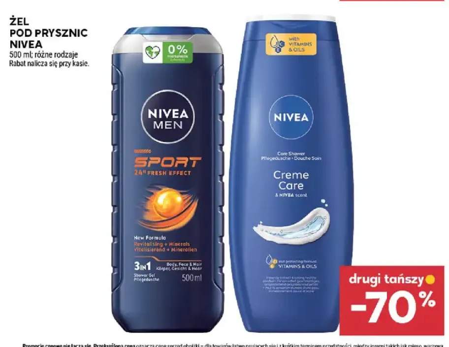 Żel pod prysznic Nivea Creme Care +1 wariant