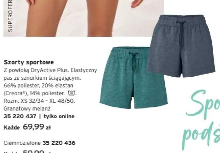 Szorty sportowe ciemnozielone +1 wariant