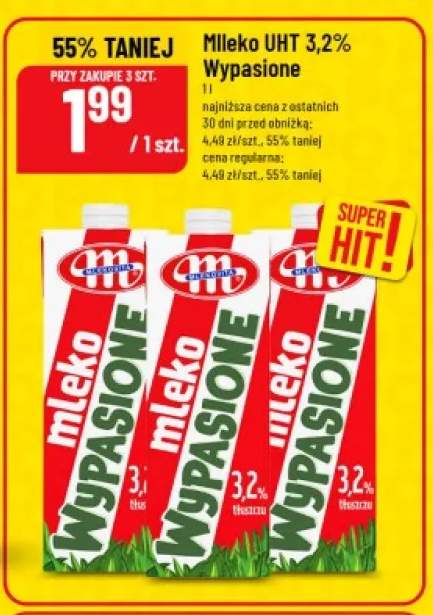 Mleko UHT 3,2% Wypasione Mlekovita