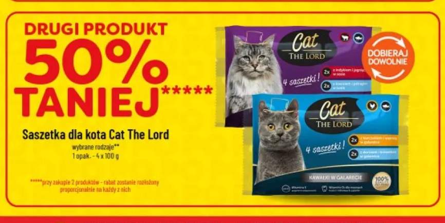 Karma dla kota w saszetkach Cat The Lord w sosie 4-pak +1 wariant