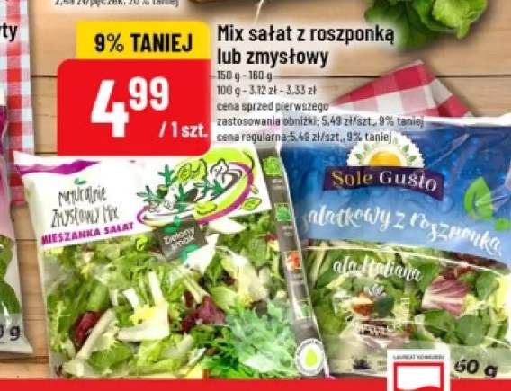 Mix sałat z roszponką Sole Gusto +1 wariant
