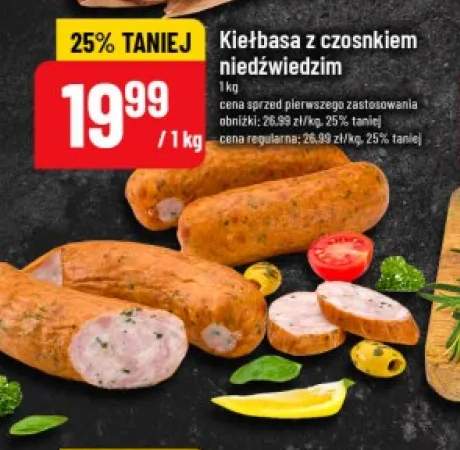 Kiełbasa z czosnkiem niedźwiedzim