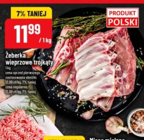 Żeberka wieprzowe trójkąty