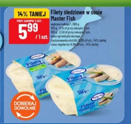 Filety śledziowe w sosie śmietanowym Master Fish +1 wariant