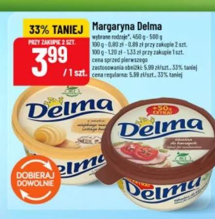 Margaryna Delma o smaku wiejskiego masła +1 wariant