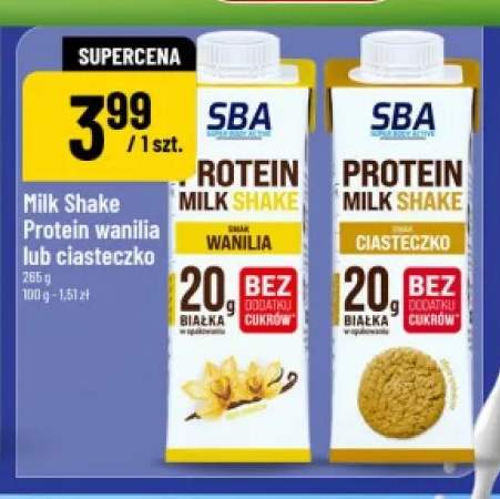 Napój proteinowy Milk Shake Protein SBA o smaku waniliowym +1 wariant