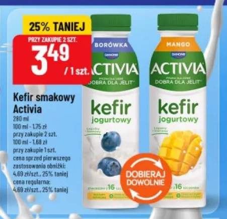 Kefir smakowy Activia borówka +1 wariant