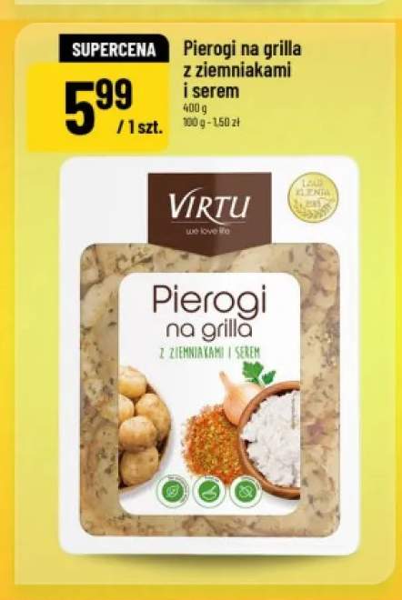 Pierogi na grilla z ziemniakami i serem Virtu