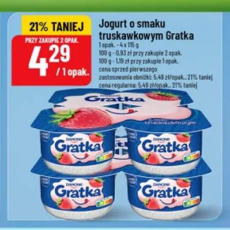 Jogurt o smaku truskawkowym Danone Gratka 4-pak