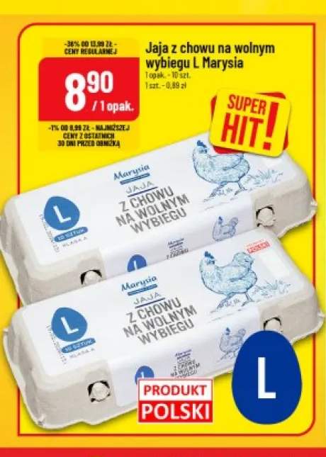 Jaja z chowu na wolnym wybiegu L Marysia