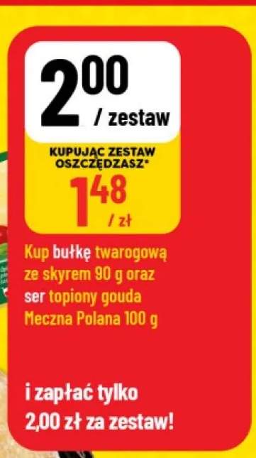 Zestaw bułka twarogowa ze skyrem + ser topiony gouda Mleczna Polana
