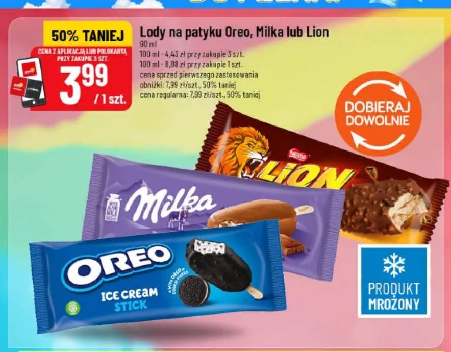 Lody na patyku Oreo +2 warianty