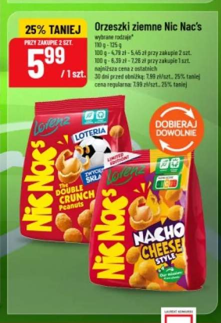 Orzeszki ziemne Nic Nac's The Double Crunch Peanuts +1 wariant