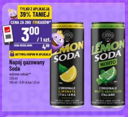 Napój gazowany Lemon Soda +1 wariant