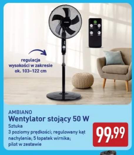 Wentylator stojący Ambiano 50W