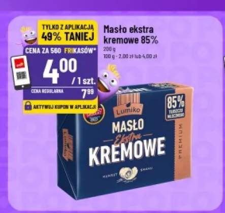 Masło ekstra kremowe 85% Lumiko