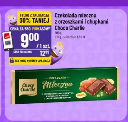 Czekolada mleczna z orzeszkami i chrupkami Choco Charlie
