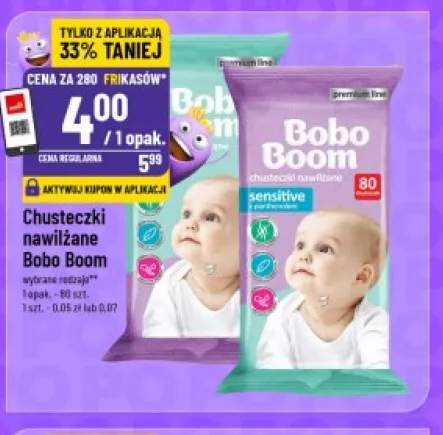 Chusteczki nawilżane Bobo Boom Sensitive +1 wariant