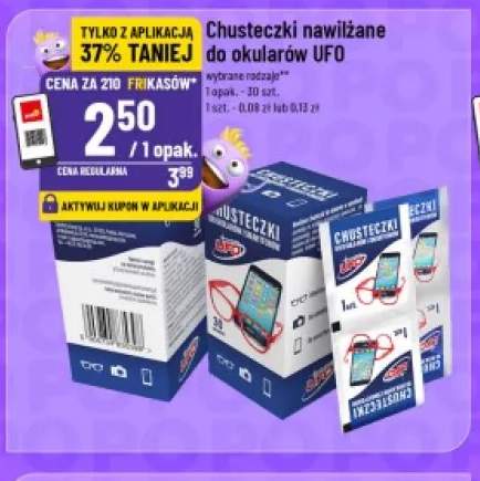 Chusteczki nawilżane do okularów i smartfonów UFO +1 wariant