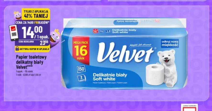Papier toaletowy Velvet Delikatnie biały