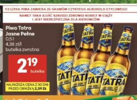 Piwo Tatra Jasne Pełne
