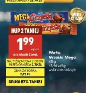 Wafel Grześki Mega kakaowy w czekoladzie