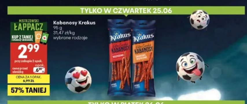Kabanosy wieprzowe Krakus +1 wariant