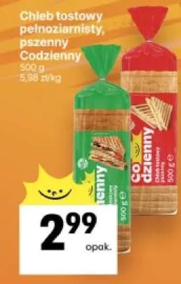 Chleb tostowy pełnoziarnisty Codzienny +1 wariant