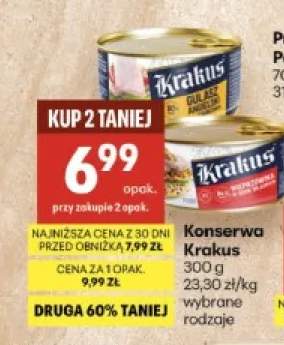 Konserwa Krakus Wieprzowina w sosie własnym +1 wariant