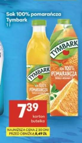 Sok 100% pomarańcza Tymbark karton +1 wariant